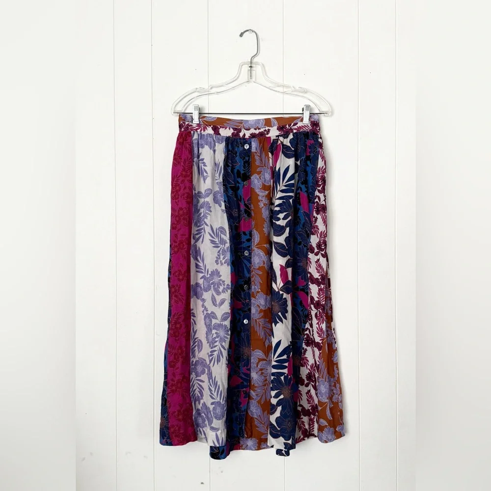 XiRENA Multicolor Floral A-Line Maxi Skirt - Pink, Blue, Purple, Orange - Picture 6 of 12